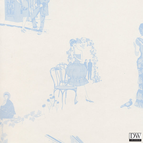 Promenade - Wedgewood Blue - Wallpaper