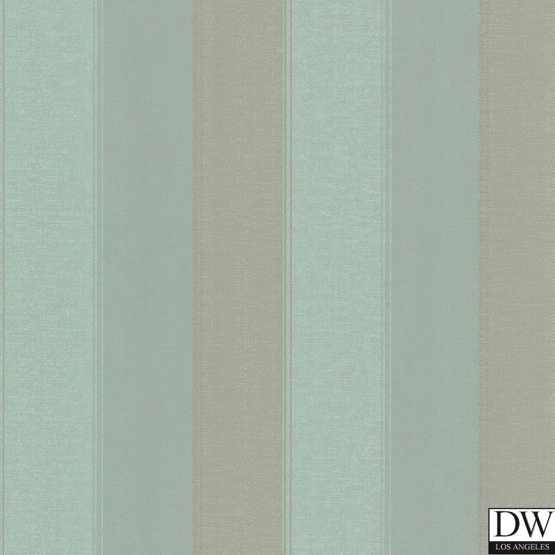 Millinocket Aqua Illusion Stripe Wallpaper