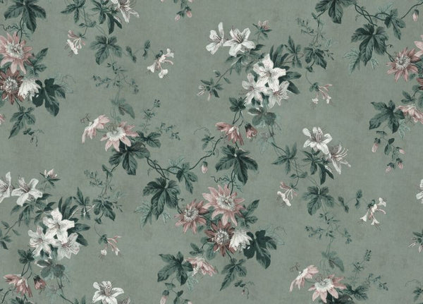 Faded Passion sage green Sample Wallcovering | Sandberg