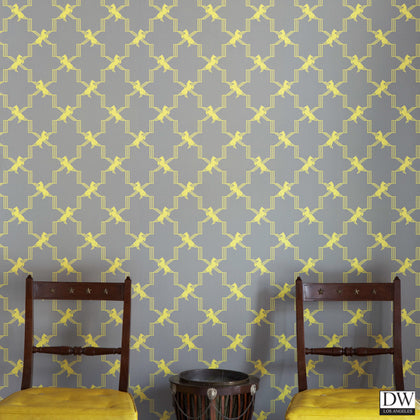 Horse Trellis - Acid Grey - Wallcovering