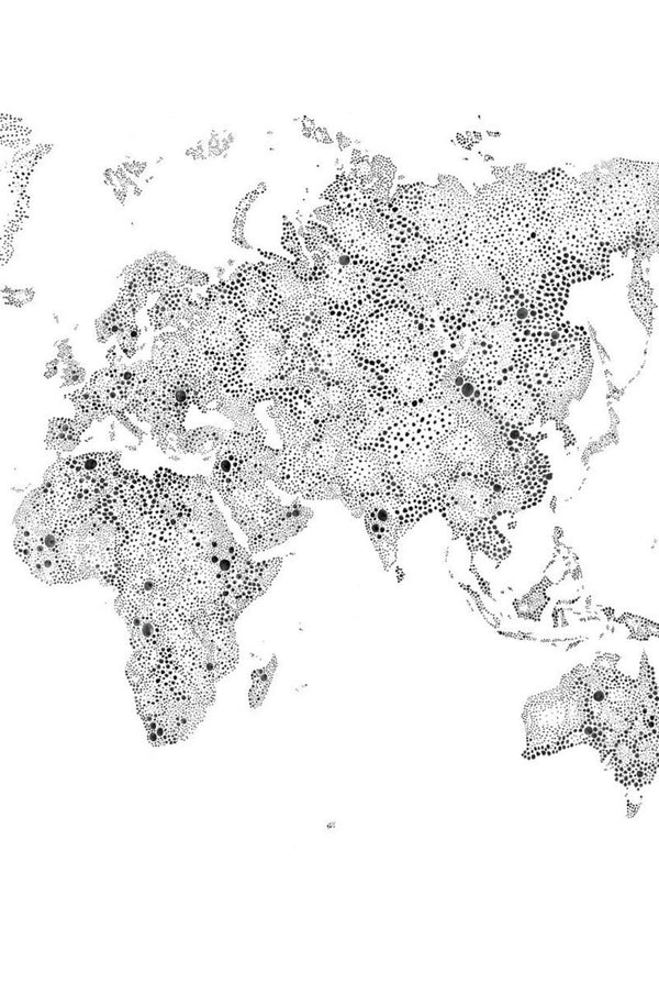 World map black Sample Wallcovering | Sandberg
