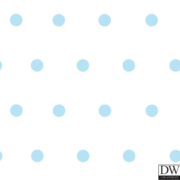 Kenley Aqua Polka Dots Wallcovering Wallcovering
