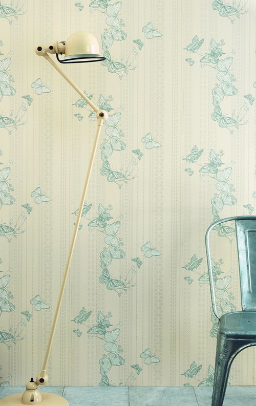 Butterfly and Bugs Wallcovering - Ice Blue | British Walls