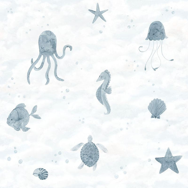 Alice ocean blue Sample Wallcovering | Sandberg