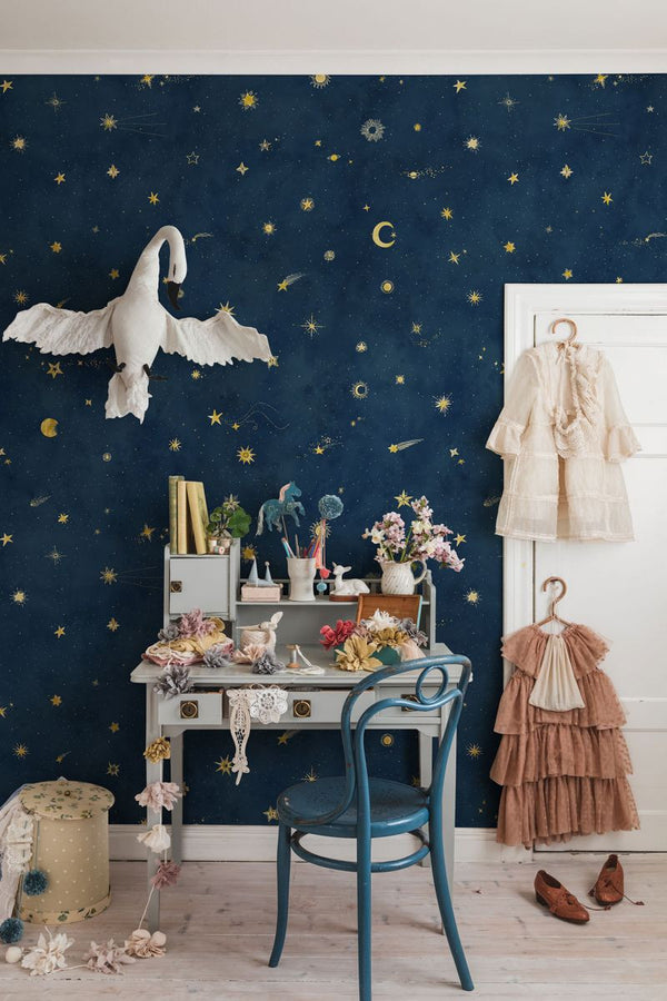 Starry Sky - Petrol Wallcoverings | Sandberg