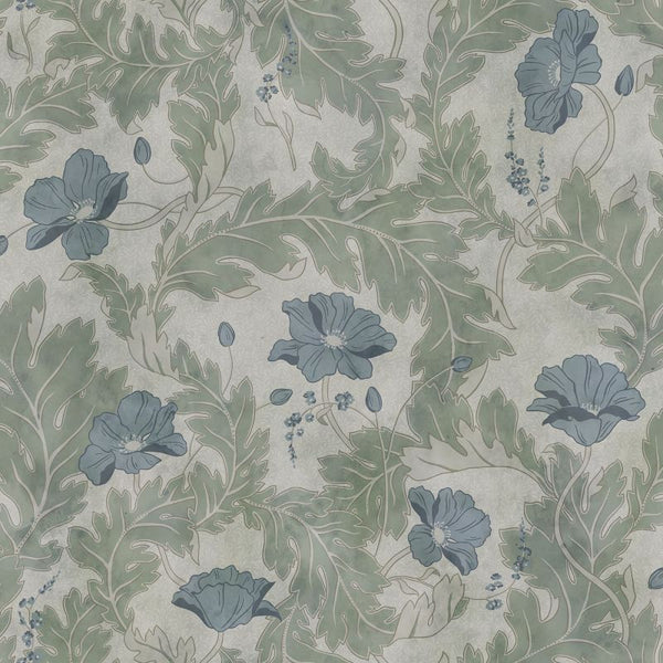 Poppy garden green sample Wallcovering | Sandberg