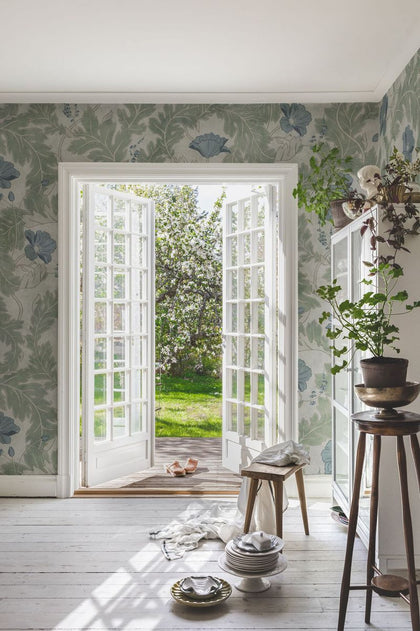 Poppy - Garden Green Wallcoverings | Sandberg