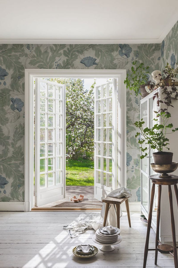 Poppy - Garden Green Wallcoverings | Sandberg