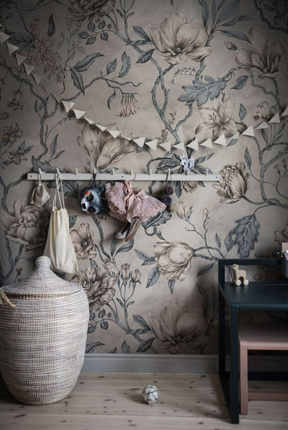 Belinda - Misty Blue Wallcoverings | Sandberg