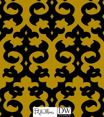 Trousdale Rock & Roll Damask  - Black & Gold