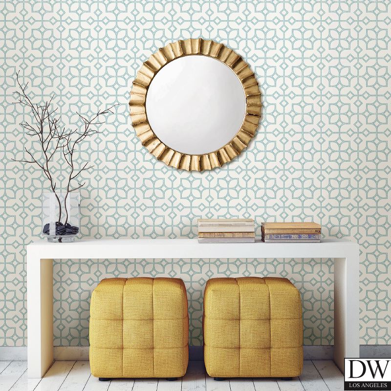 Maze Turquoise Tile Wallpaper
