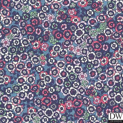 Lantana Ocean Bohemian Floral Wallcovering