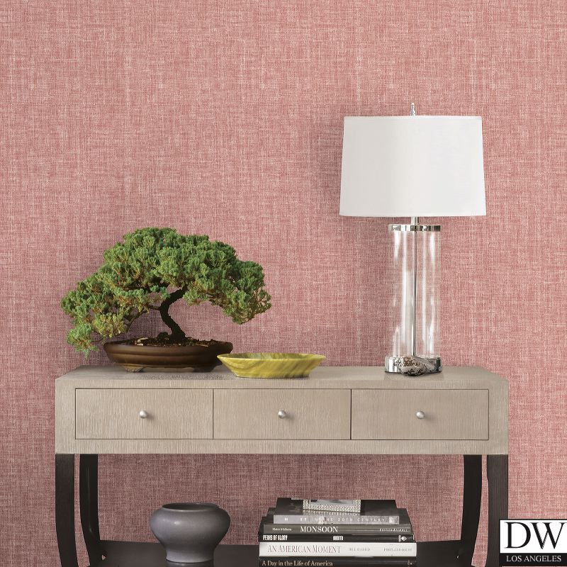 Oasis Red Linen Wallpaper
