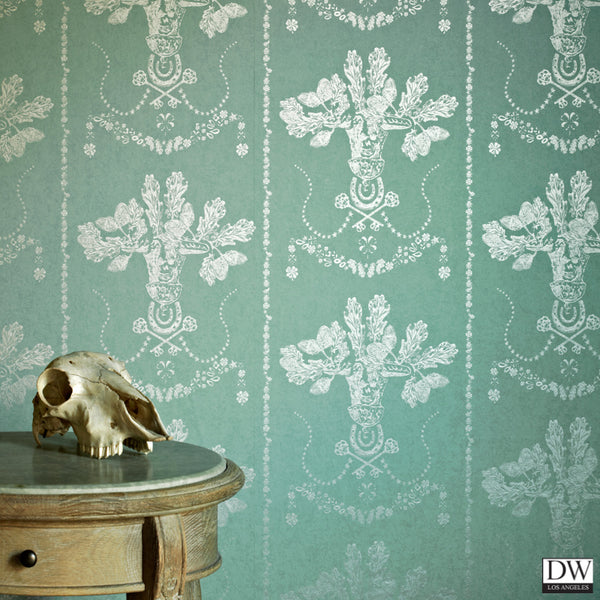 Lucky Charms - Graphite on Denuim Blue - Wallcovering