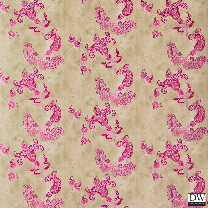 Paisley - Hot Pink - Wallpaper