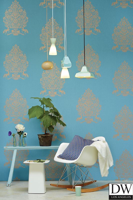 Till Ocean President Damask Wallpaper