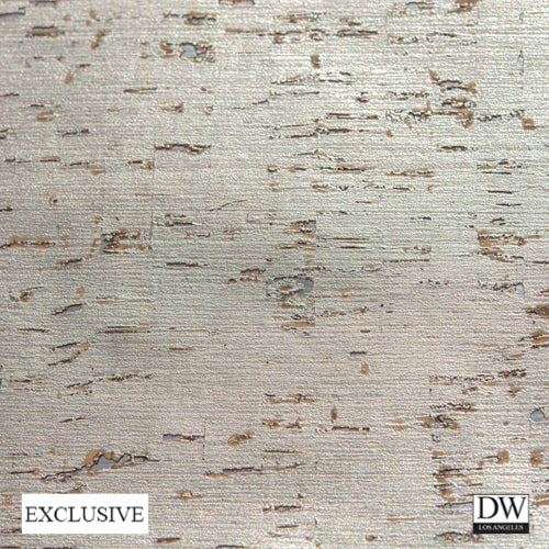 Aichi Natural Cork Silver Stria on Silver Metallic | Phillipe Romano