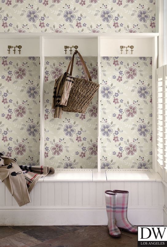 Chloe Purple Floral Wallpaper