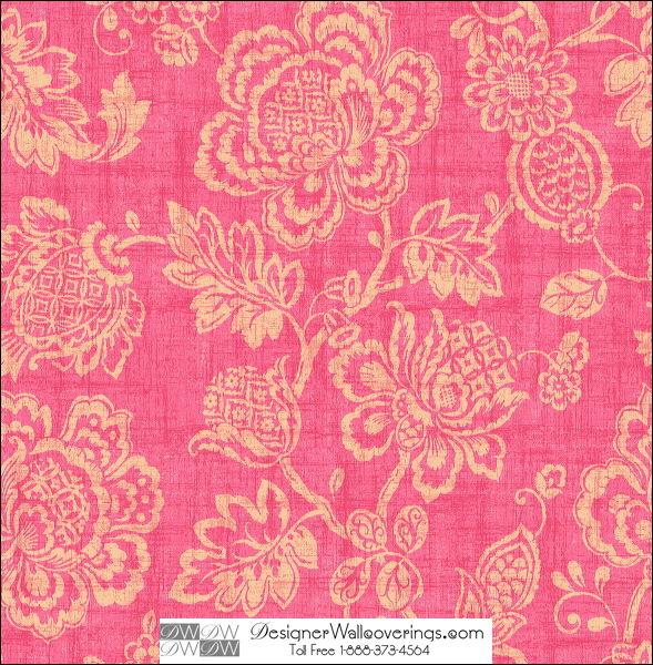 Chatham Damask Linen Flower Tone on Tone Wallcovering