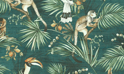 Sumatra Jungle - Teal Wallcovering | Arte International