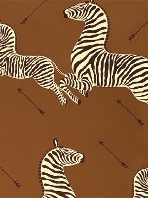 Zoe's Zebra Wallcovering - Brown by Scalamandre