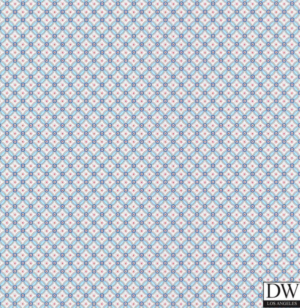 Eebe Light Blue Floral Geometric Wallcovering