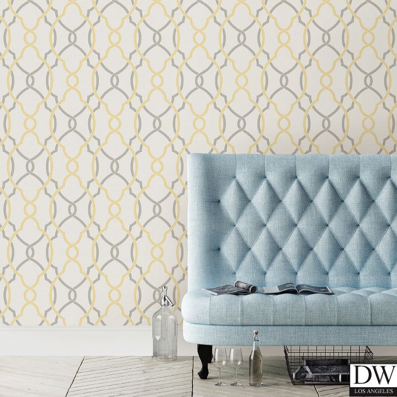 Sausalito Yellow Lattice Wallpaper