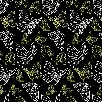 Linear Butterfly Digital Print Wallpaper - Pattern Design Lab