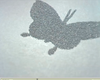 GBB-4500 Belle's Butterfly Glass Bead Wallcovering - Aqua Blue Light Gray designer-wallcoverings-los-angeles
