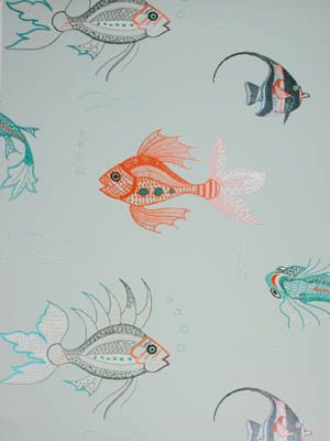 Aquarium Fish Tank -blue, gray, red, orange