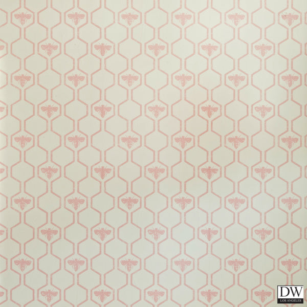 Honey Bees Wallcovering - Rose on Stone