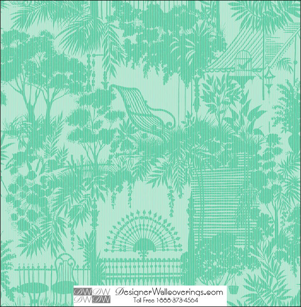 Chalian Chair Fence Bird String Wallcovering