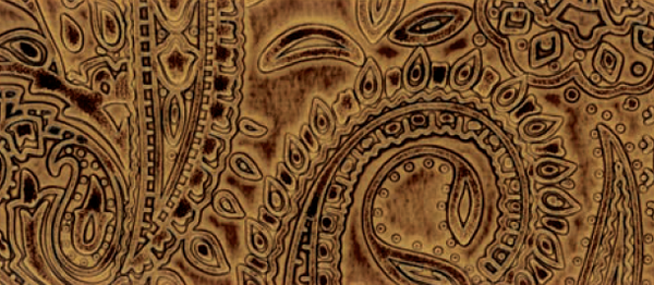 Prive - Paisley Faux Leather - Cinnamon
