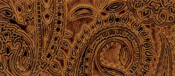 Prive������ - Paisley Faux Leather  - Cinnamon