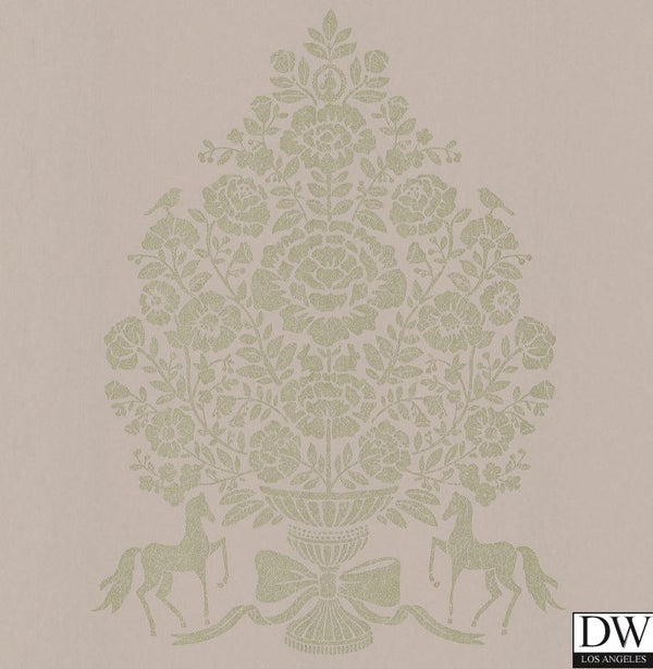 Till Light Grey President Damask Wallcovering