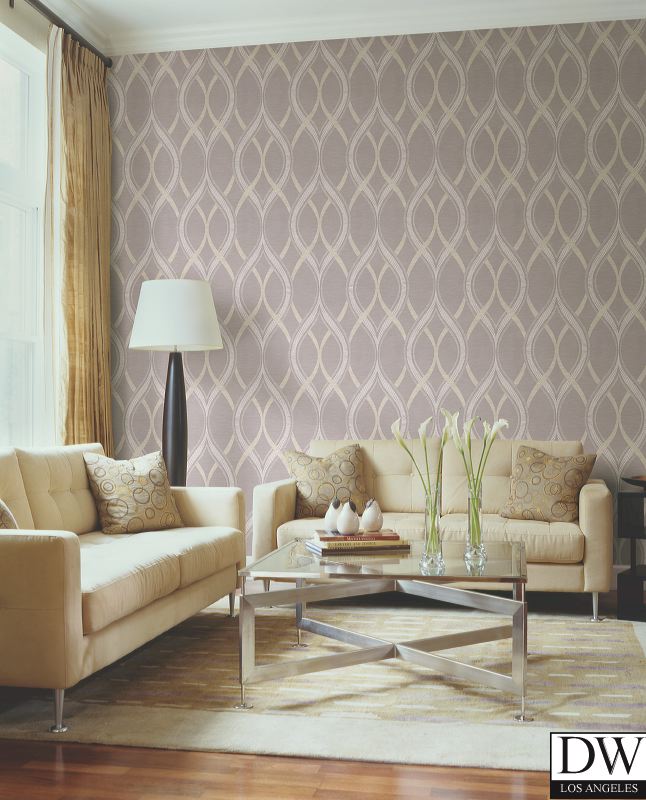 Frequency Lavender Ogee Wallpaper