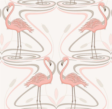 Pink Flamingos - Pale Pink | Retro Walls