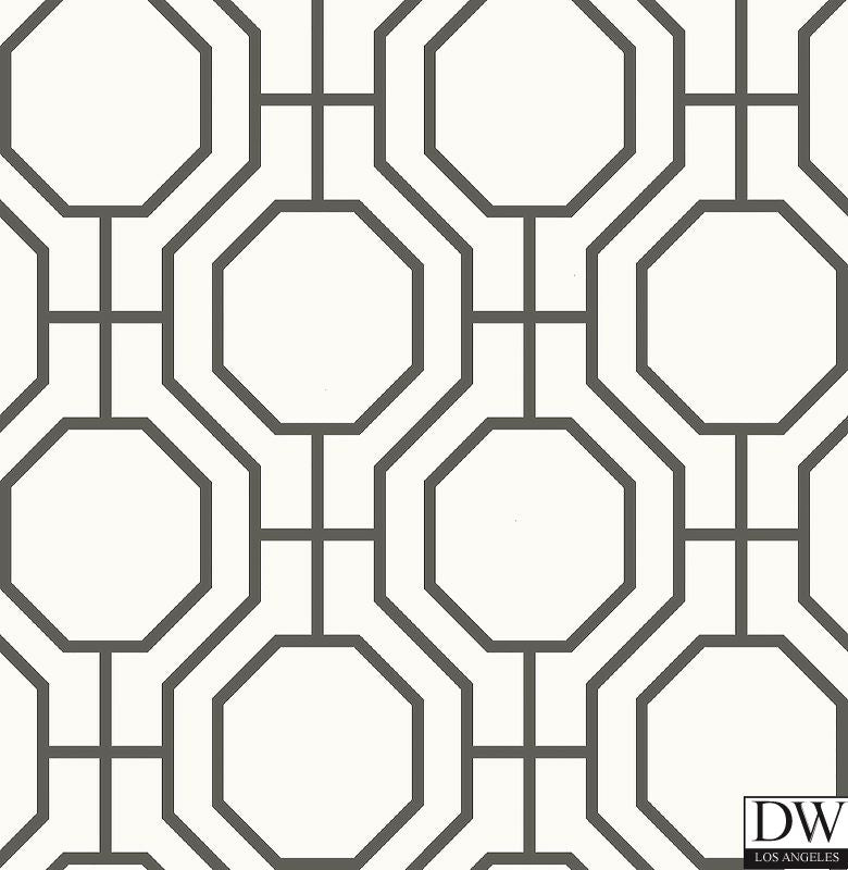 Circuit Black Modern Ironwork Wallpaper