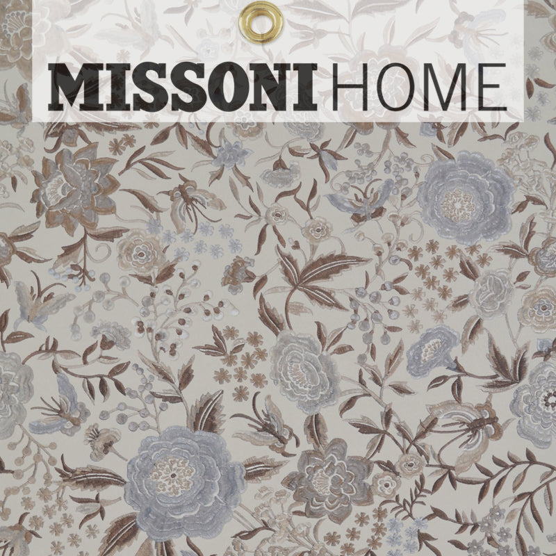 Missoni Home Oriental Garden Wallpaper - Cream/Silver/Sepia