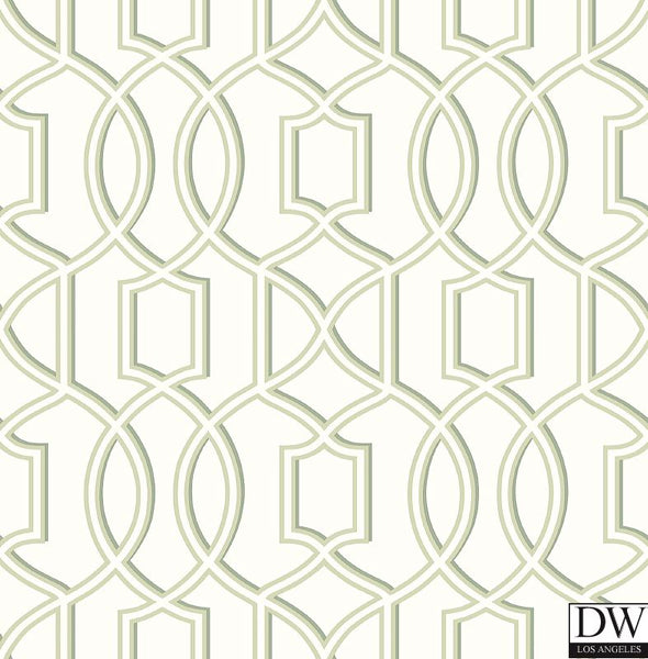 Quantum Green Trellis Wallpaper