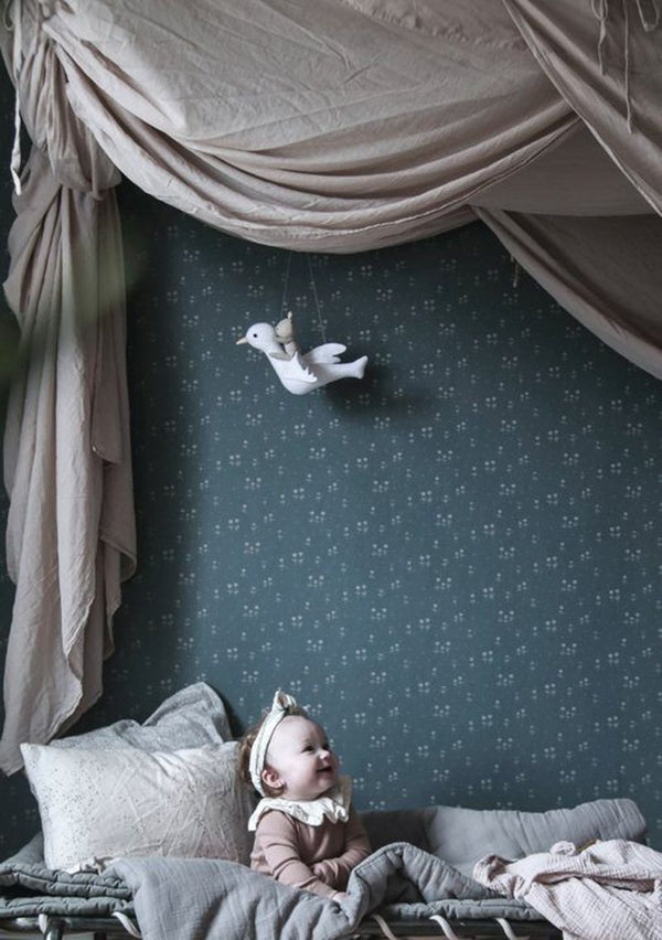 Bianca indigo blue Wallcovering | Sandberg