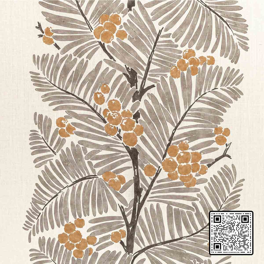  PALMAR PRINT LINEN IVORY GREY GOLD MULTIPURPOSE available exclusively at Designer Wallcoverings