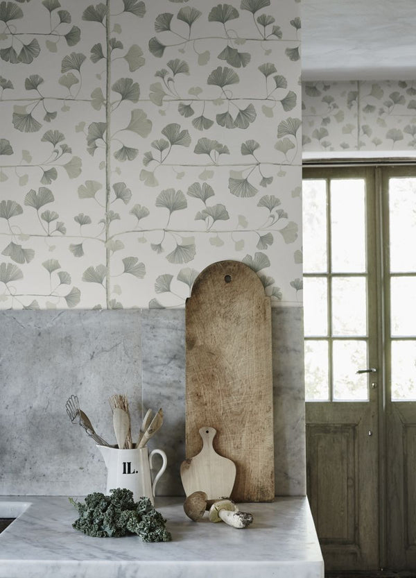 Ginkgo light green Wallcovering | Sandberg