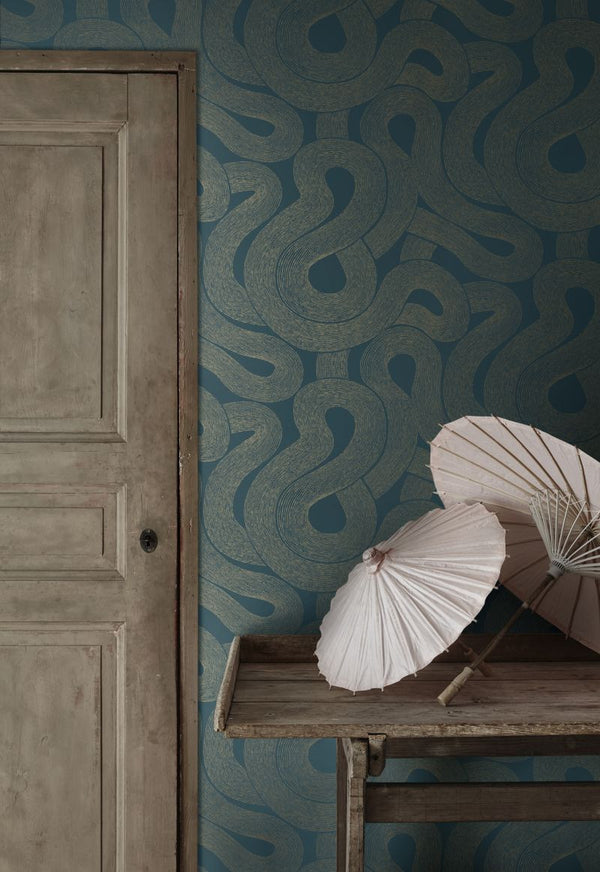 Zen dark blue Wallcovering | Sandberg