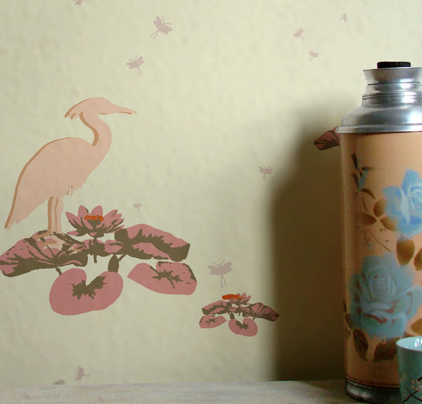 Herons Island - Coral Architectural Wallcovering