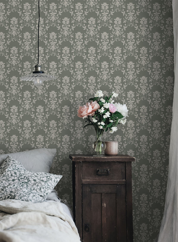 Alva - Forest Green Wallcovering | Sandberg
