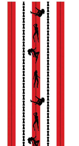 Paris Exotic Pole Dancer - Dancers on Red/White Stripe - Pattern