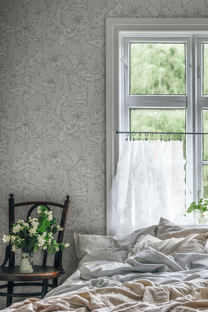 Karin - Misty Blue Wallcovering | Sandberg