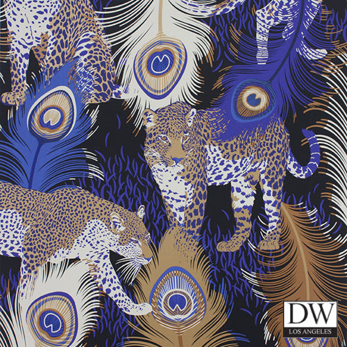 Leopold Leopard Peacock Wallcovering