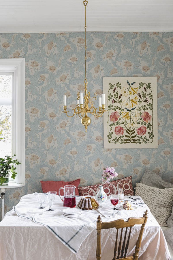 Charlotta - Sky Blue Wallcovering | Sandberg